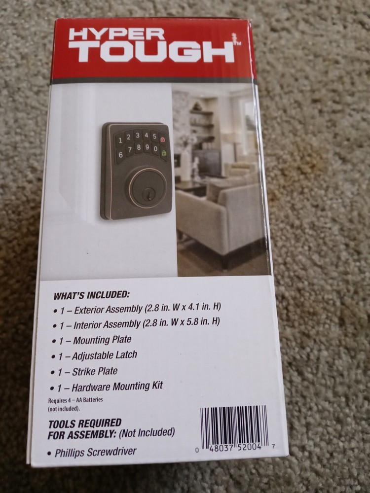 Hyper Tough Digital Deadbolt With Electrical Keypad (1752004)