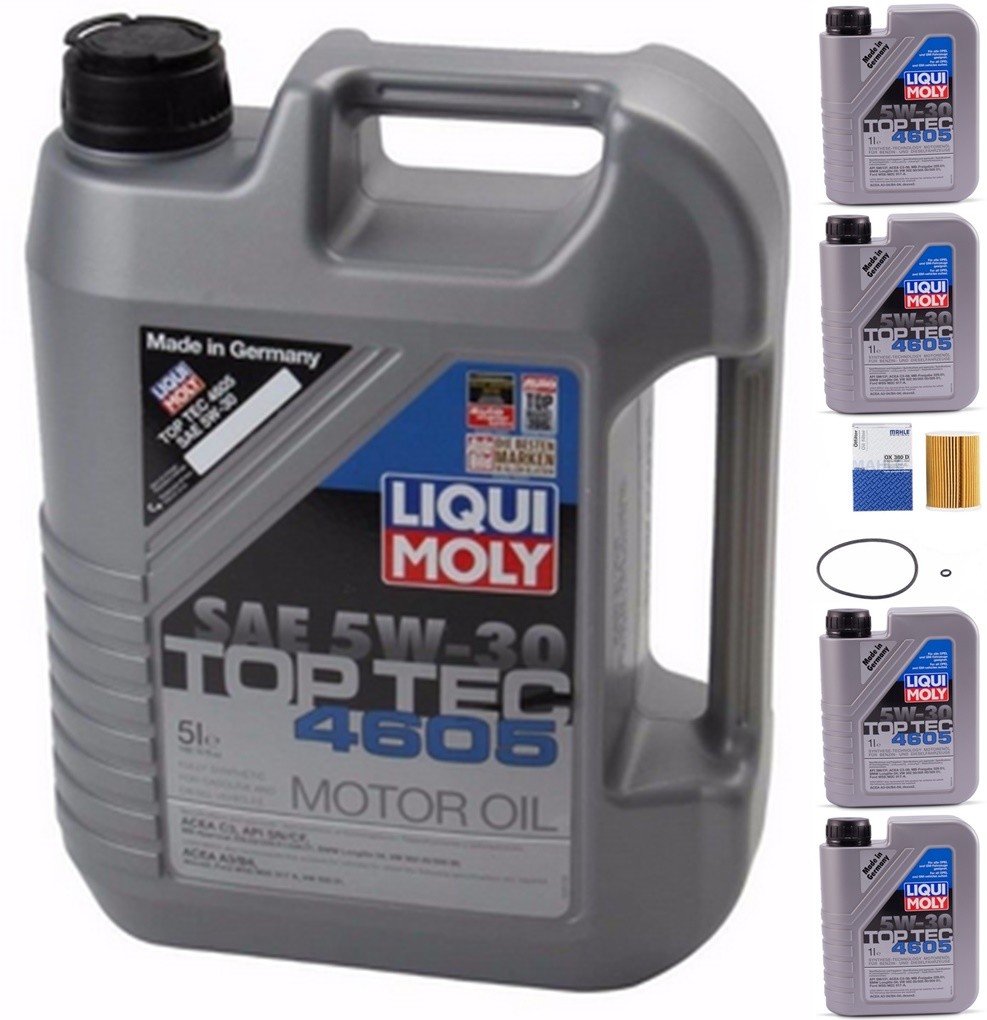 Oil Change Kit w/Liqui Moly Top Tech 4605 5W-30 Full Sythetic + MAHLE Oil Filter