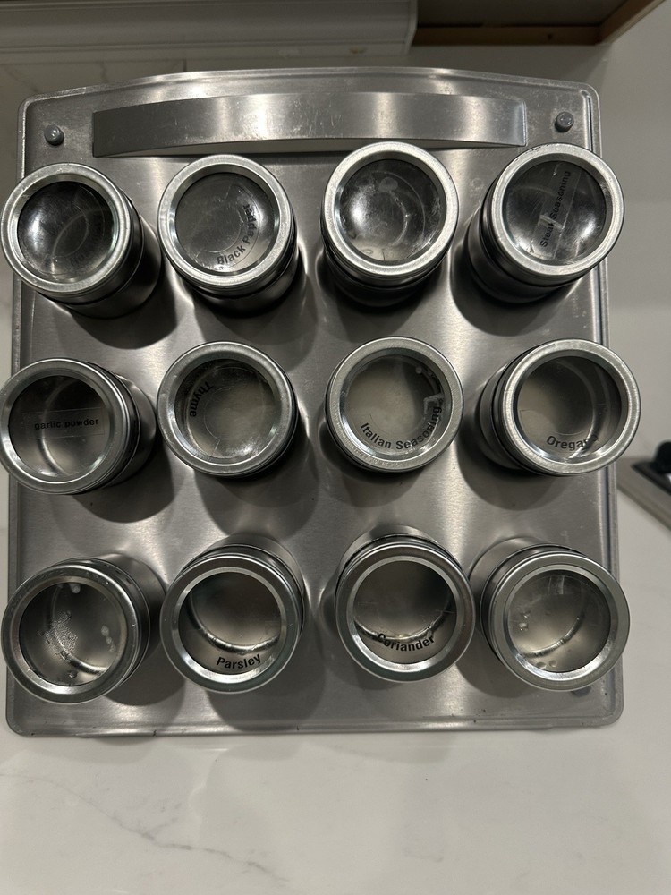 Spice Rack Organizer With Magnetic Containers