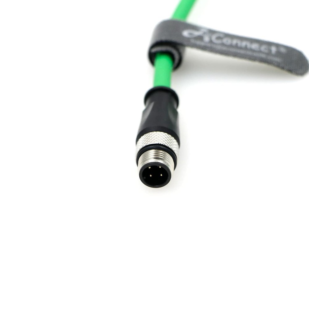 Aconnect Shielded Flexible Ethernet Camera Cable M12 4Pin D-Code Male Cat5e 2M