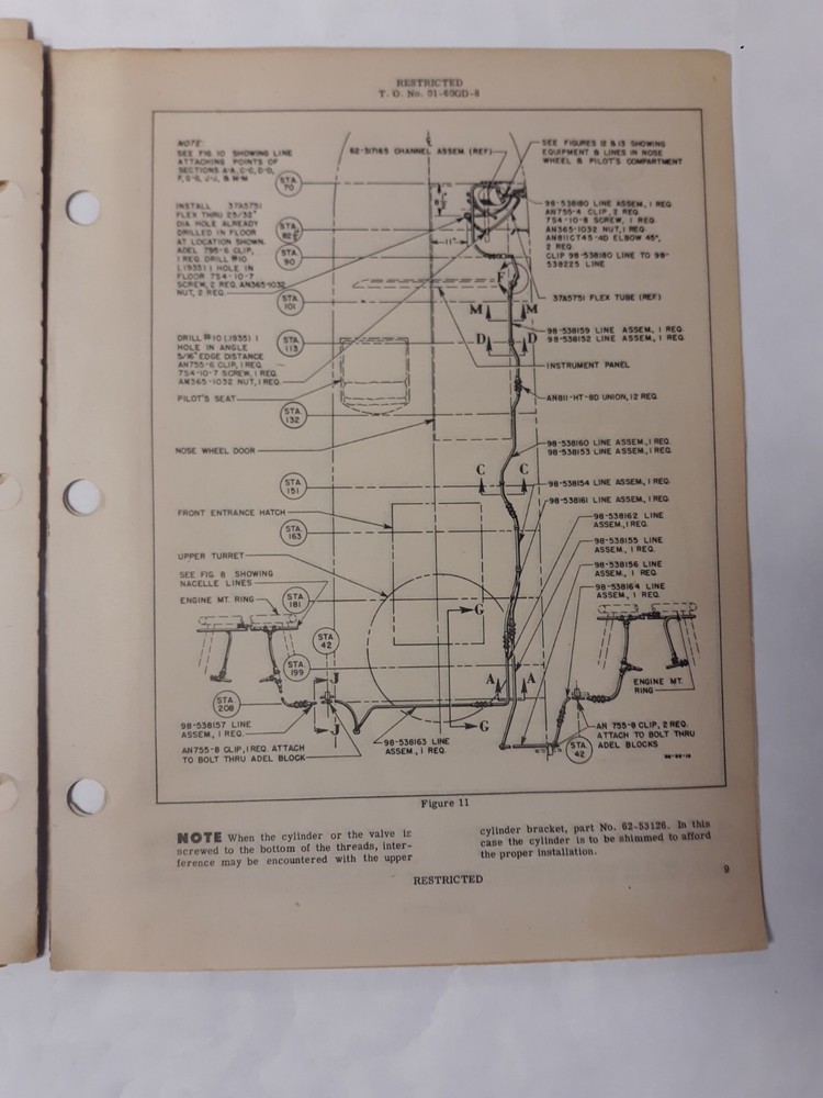 North American Model B-25H Technical Orders Original