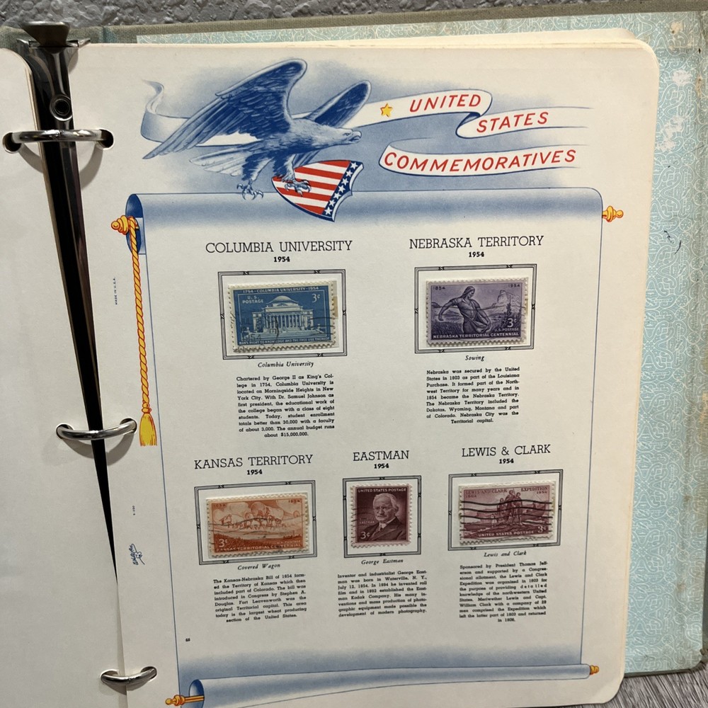 White Ace United States Commemoratives Postage Stamps Book 1947-1964 Qty 229