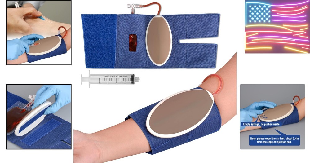 Eco-Friendly IV Injection Training Kit—Reusable.Venipuncture Pad for Beginners