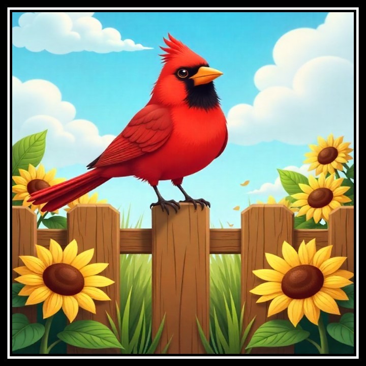 30 Custom Cardinal & Sunflowers Personalized Address Labels