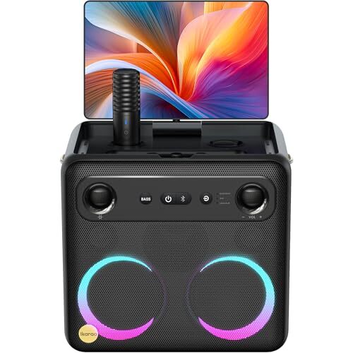 Ikarao Smart Karaoke Machine for Adults - with Lyrics Display, Assorted Sizes