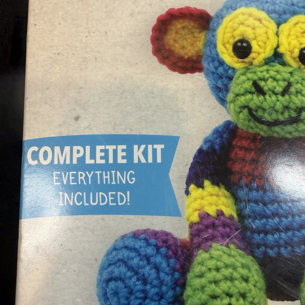 Needle Creations Intermediate Patchwork Monkey Crochet Kit Boho Craft Colorful