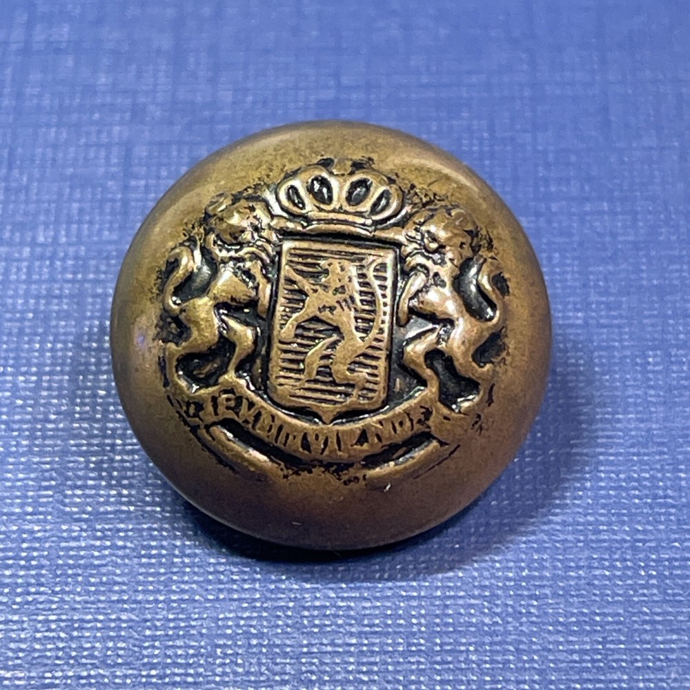1930's Dutch Netherlands Officer's Gold Button - Size About 11/16"