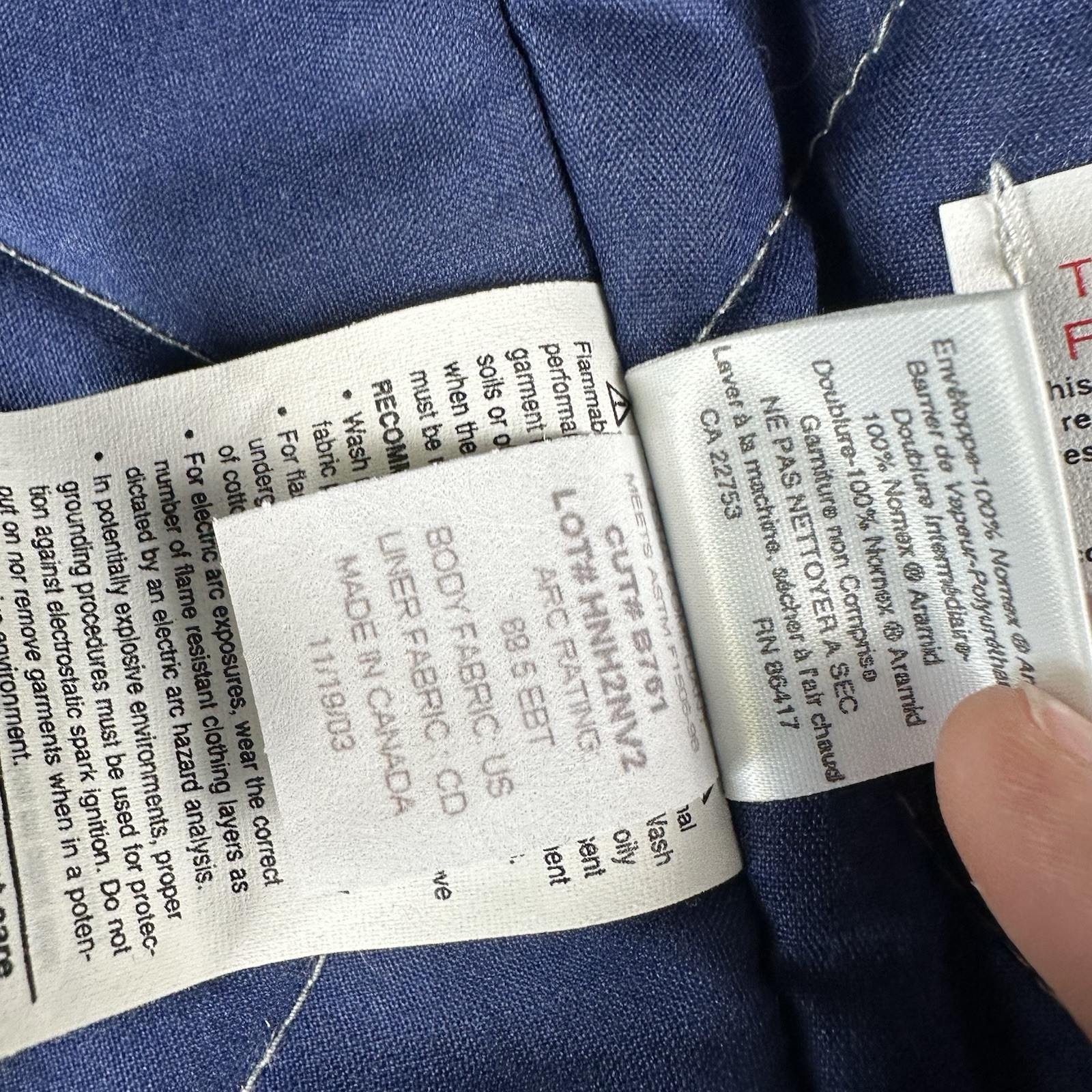 Bulwark FR Jacket Mens XL Blue Flame Resistant Workwear Snap Zip Hooded