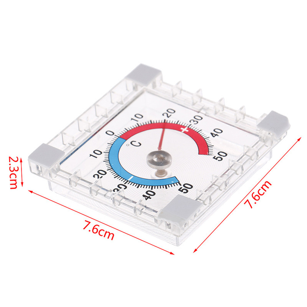 4pcs Square Thermometer for Windows and Doors Outdoor Temperature Reader