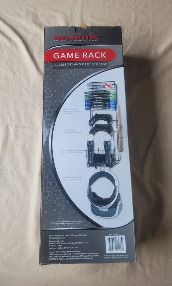 Atlantic Wall Mount Game Rack accessory and game storage