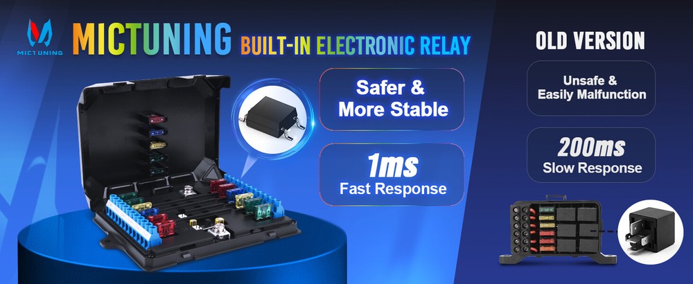 MICTUNING P1B RGB 12 Gang Switch Panel, Momentary Strobe Flash Pulsed Switch Pod