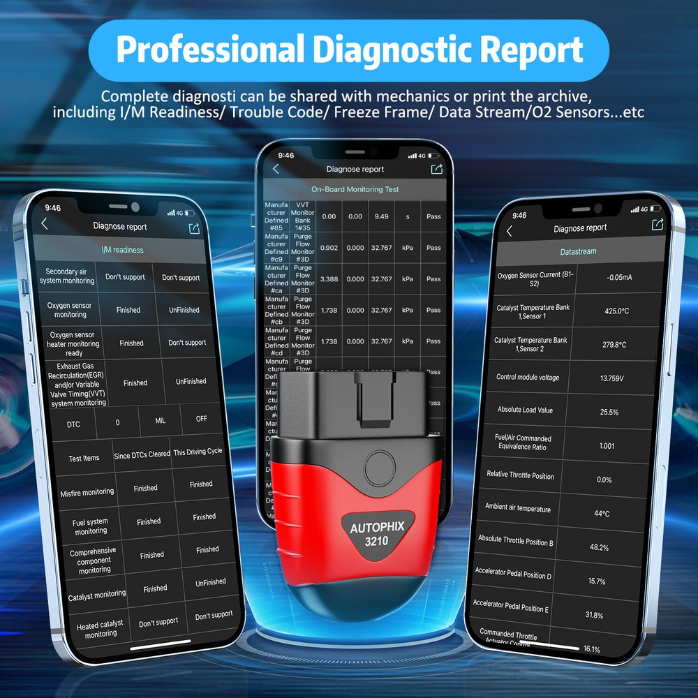 AUTOPHIX 3210 Bluetooth OBD2 Scanner Car Code Readers Professional Battery Test