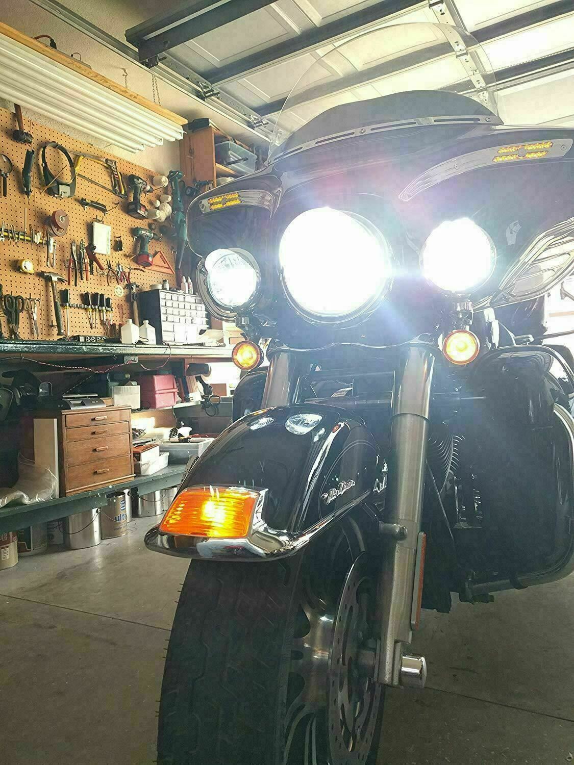 For Harley Davidson 2006-2017 Xenon White 881 LED Bulbs Passing Spot Fog Lights