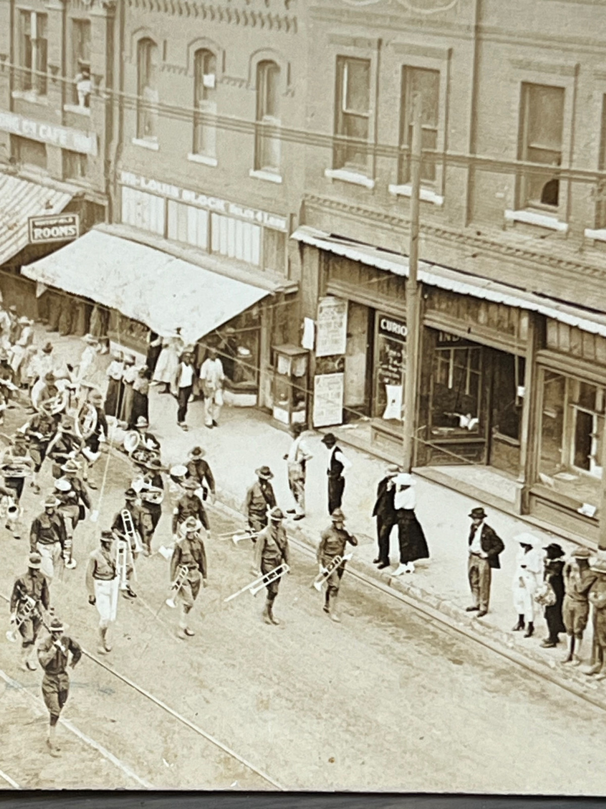 Antique Harlem Hellfighter Photo WWI Victory Parade 369 Infantry Black Americana