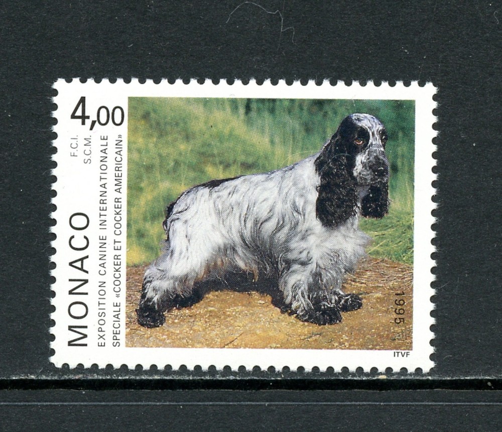Q848  Monaco  1995  dogs   Cocker Spaniel   1v.   MNH