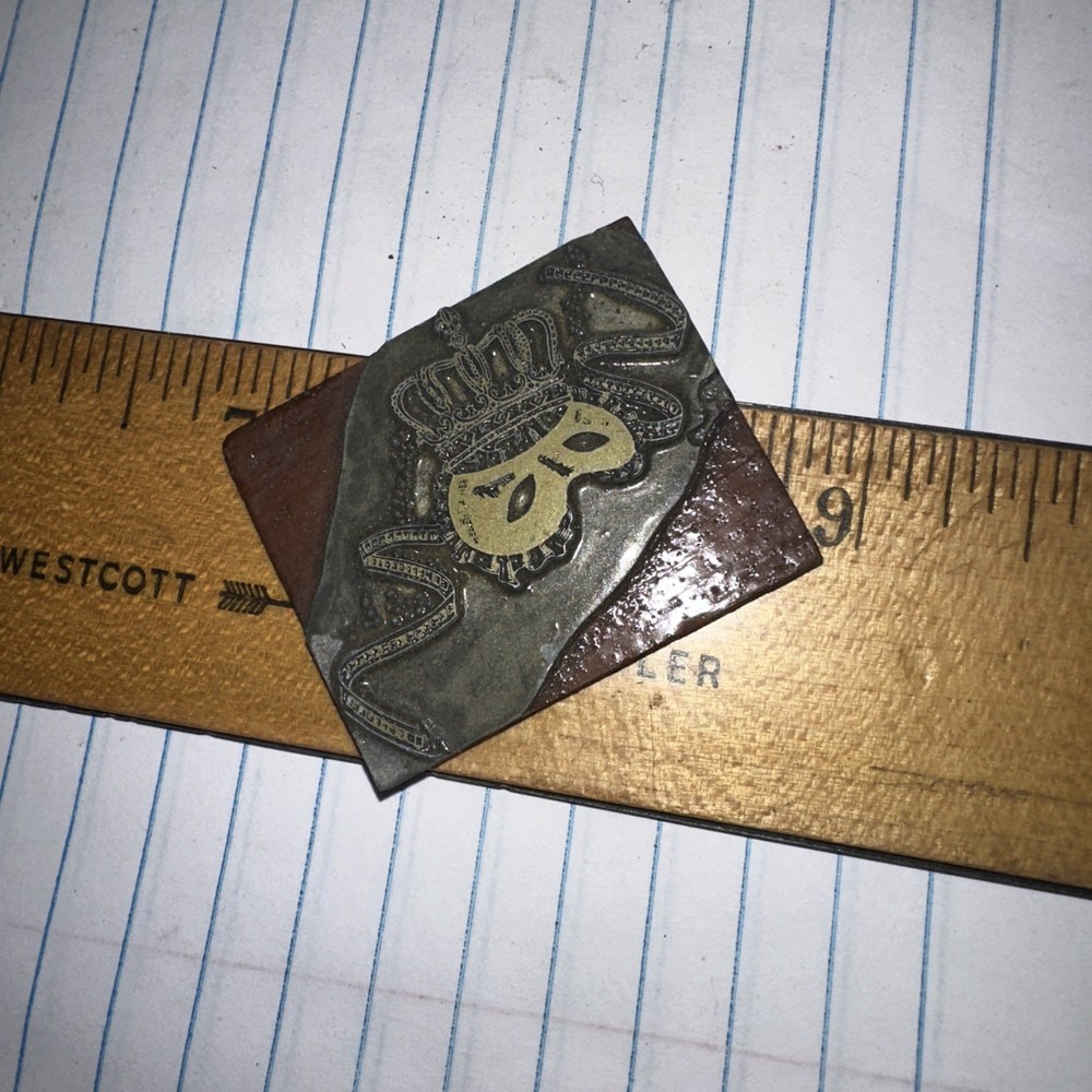 Printing Block “ Crown & Mask “ Nice Image & Details!