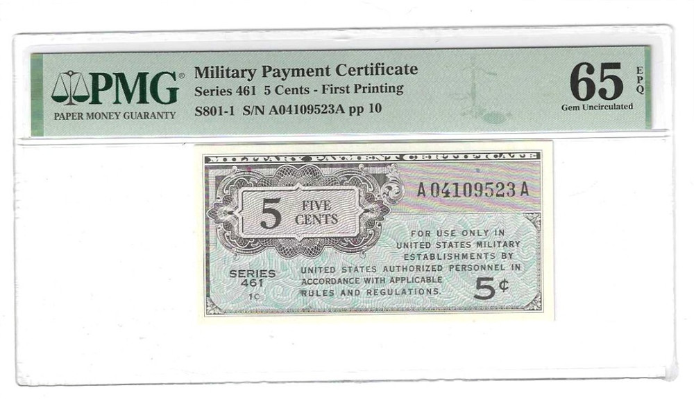 MPC 461 Five Cent PMG 65 EPQ First Printing