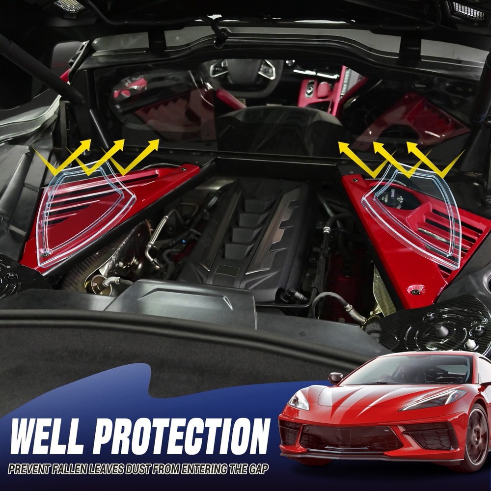 Engine Covers Engine Bay Panel Trim Cover Red For Corvette C8 2020-2025 BE