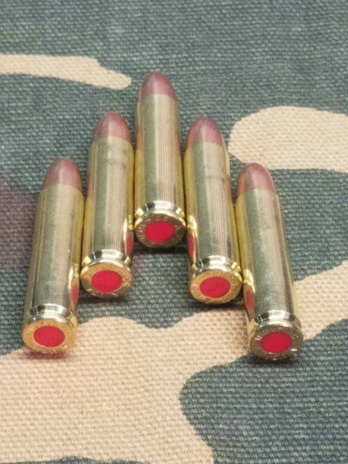 30 CARBINE SNAP CAPS SET OF 5 (Safety Red)