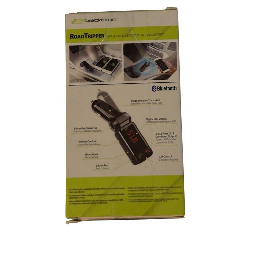 Bracketron Roadtripper Car Audio Bluetooth FM Transmitter Black