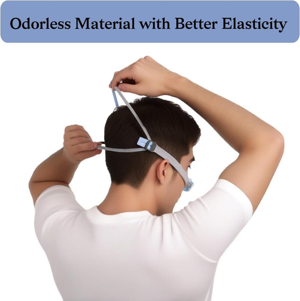 CPAP Headgear Adjustable Soft Elastic Blue 2-Pack Compatible with P10 N30