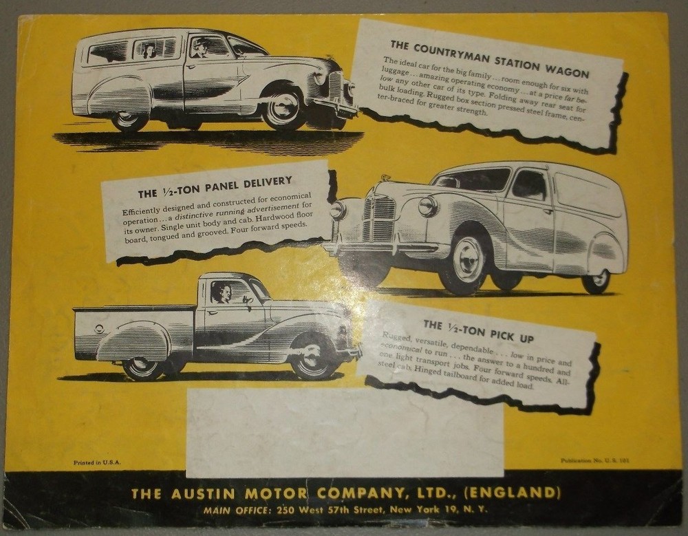 1950 Austin Brochure Folder
