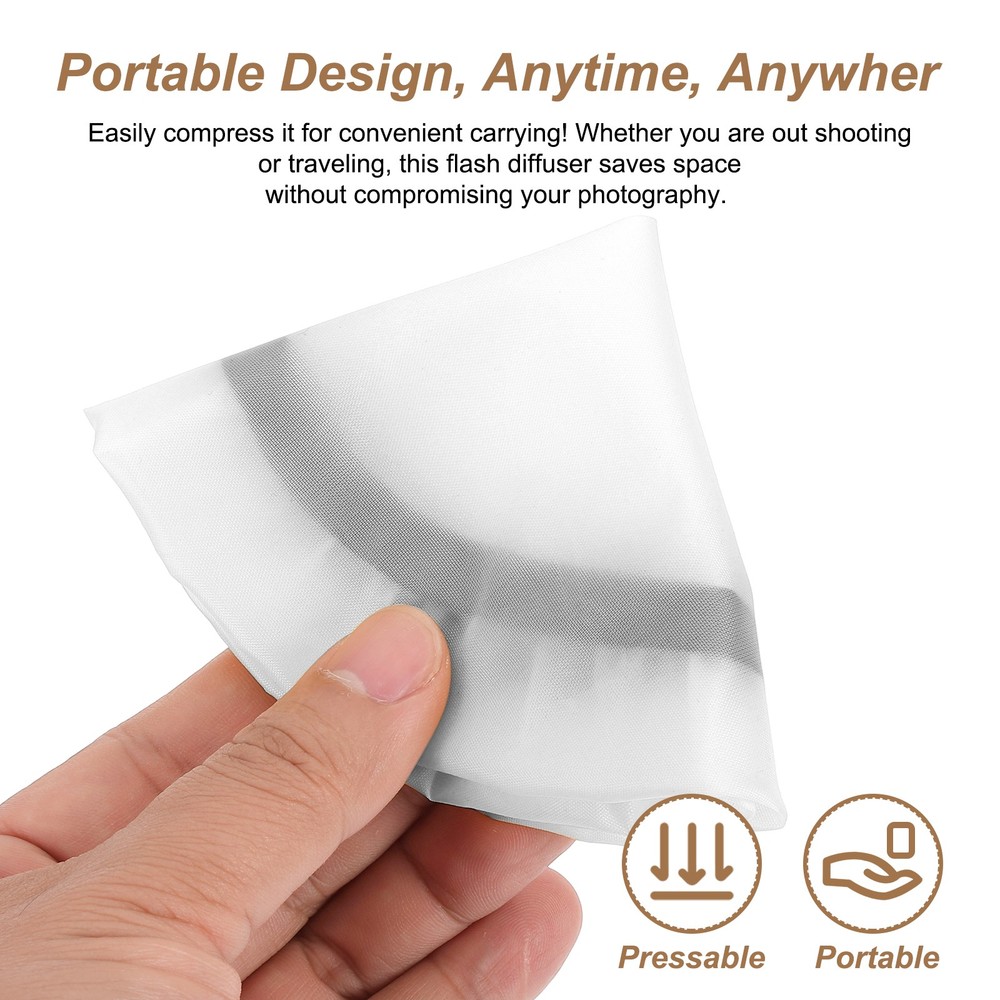 5pcs 6.3" x 6.3" Soft Mini Flash Bounce Diffuser Cap, for Flashlight, White