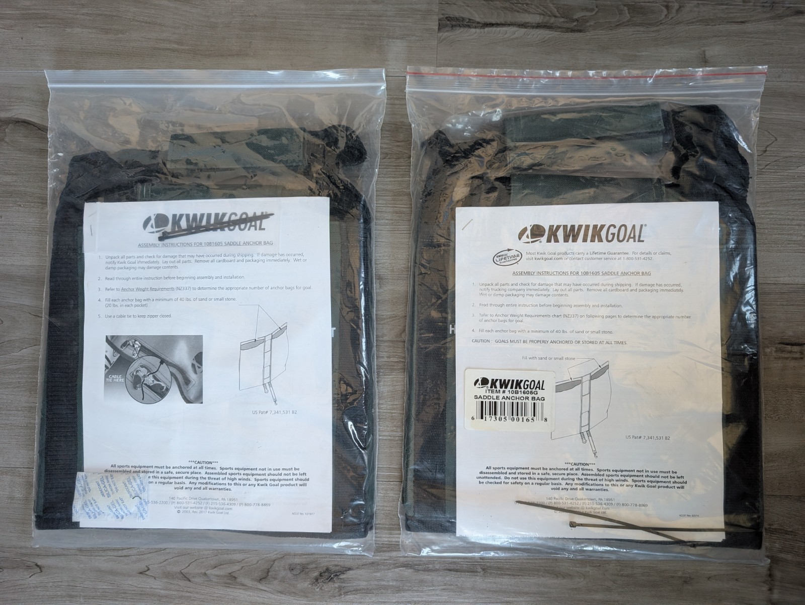 Kwik Goal Saddle Anchor Bag Lot of 2 Green NEW 10B1605