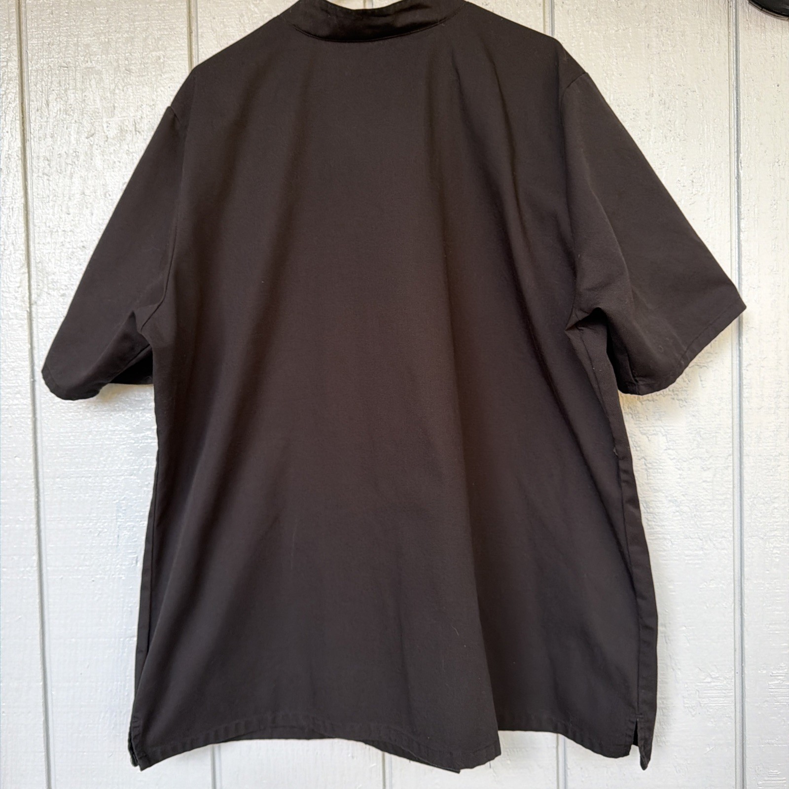 Men's Chef Coat Chefwear Jacket 3X Short Sleeve Black Button Pockets