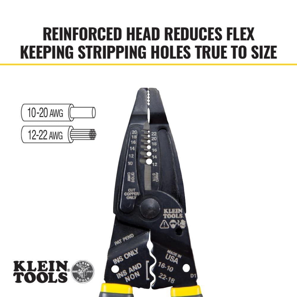 Klein Tools 1009 Multi Tool, Wire Stripper/Crimper/Wire Standard, Gray/Yellow