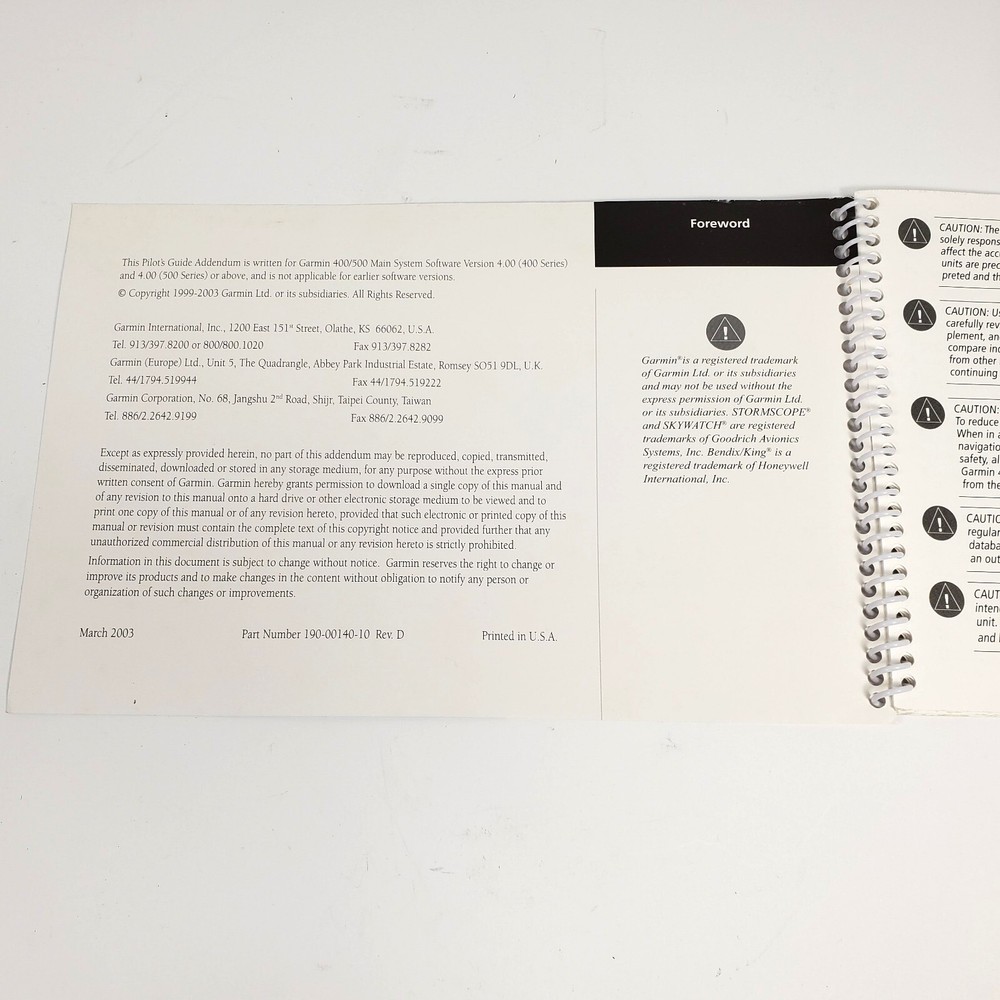 Garmin 400/500 Series Display Interfaces Guide