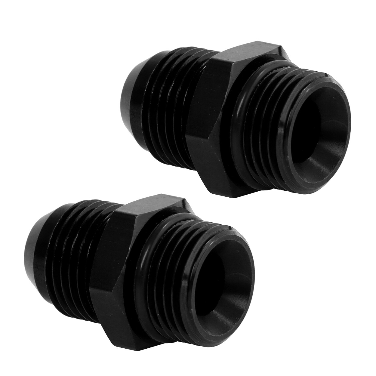 ORB O-ring AN12 12AN to AN12 12AN Male Adapter Fitting Black Pack of 2