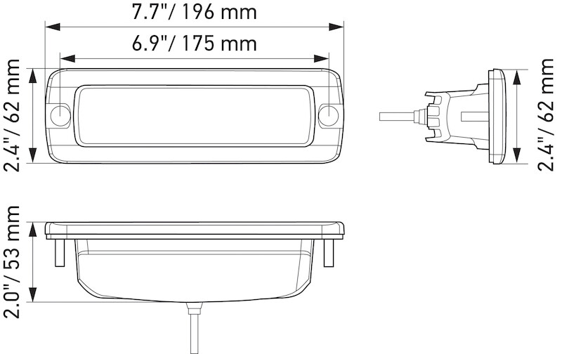 Hella Universal Blk Magic 6 L.E.D. Flush Mount Mini Light Bar - Flood Beam