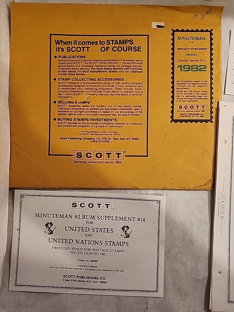 Vintage Scott Minuteman # 14 Supplement Complete. 1982