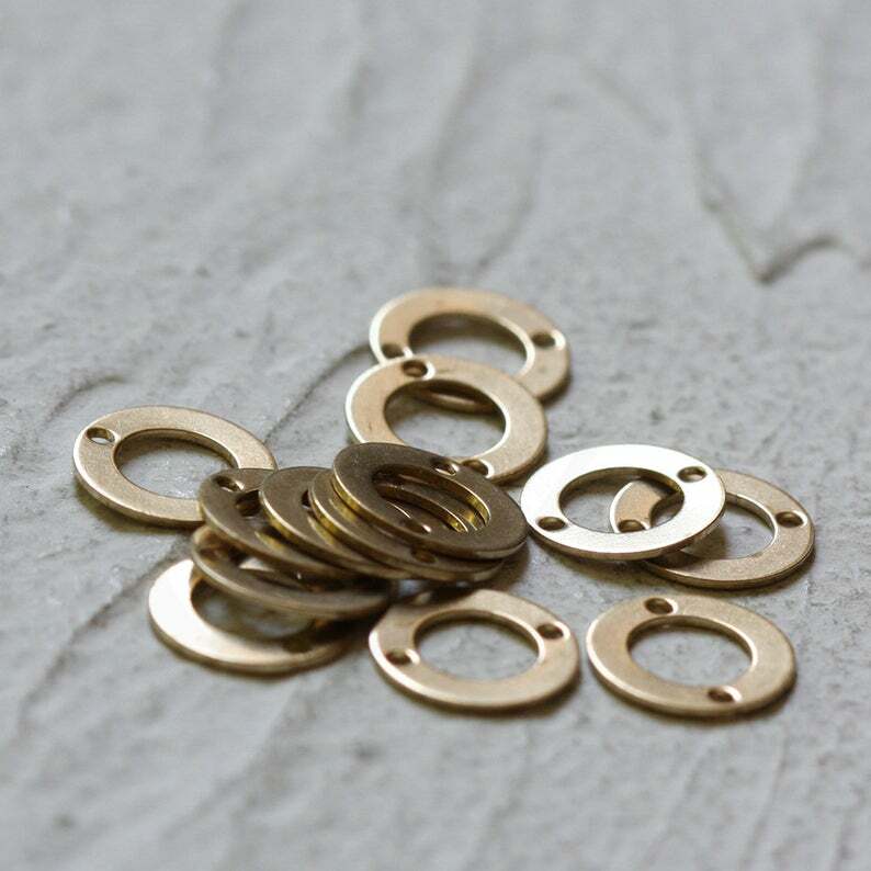 20 Pieces Solid Raw Brass Ring - Link 10mm (4424C-Q-54)