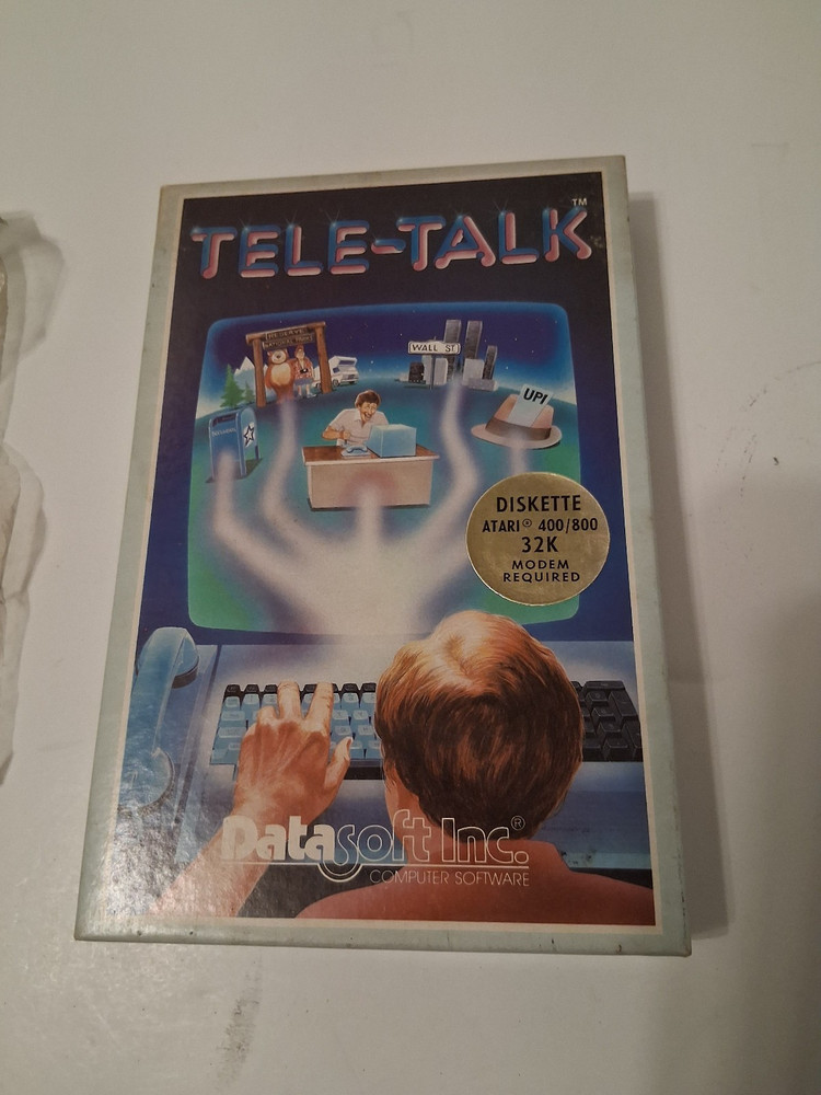 1982 TELE-TALK by DataSoft Telecommunications Software for Atari 400/800 32K Op
