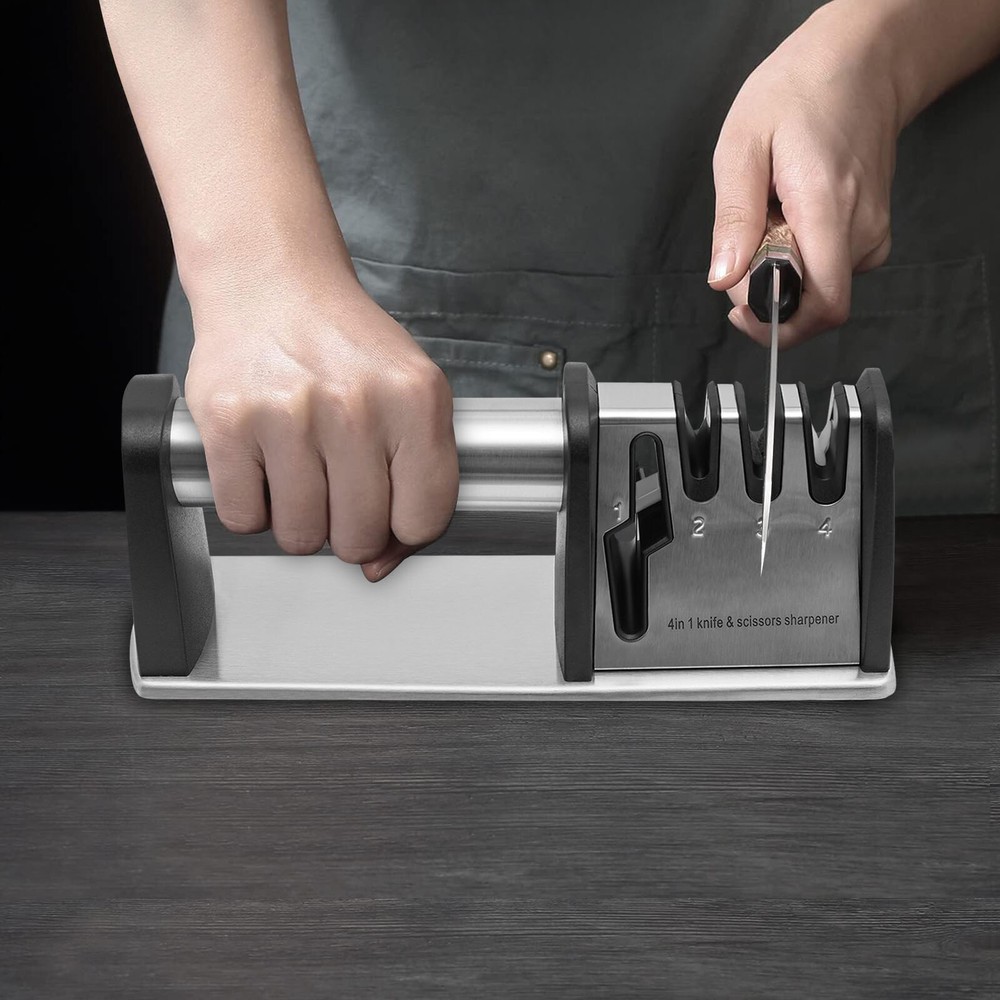 4 Stage Knife Sharpener Professional Ceramic Tungsten Kitchen Sharpening Tool