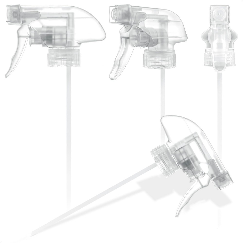 4 Pack Spray Bottle Nozzle Replacement – Adjustable Length Mist 4 Pack, Clear
