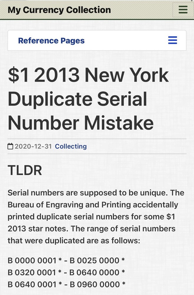 $1 2013 B Duplicate DC Star Note B09091003