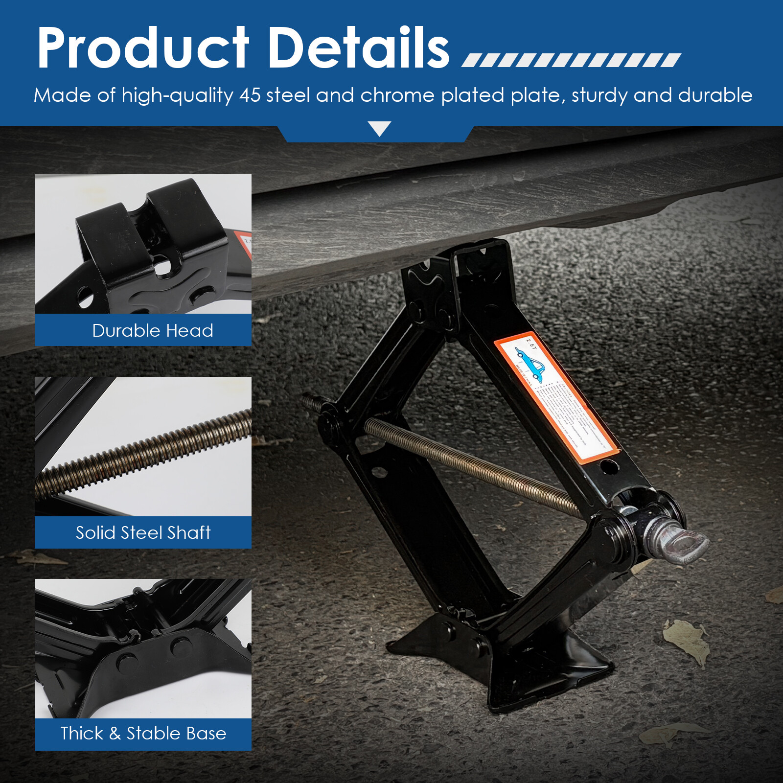 Scissor Jack 2.5 Ton 5512lbs Steel Scissor Car Kit Lift Jack Kit w/Lug Wrench US