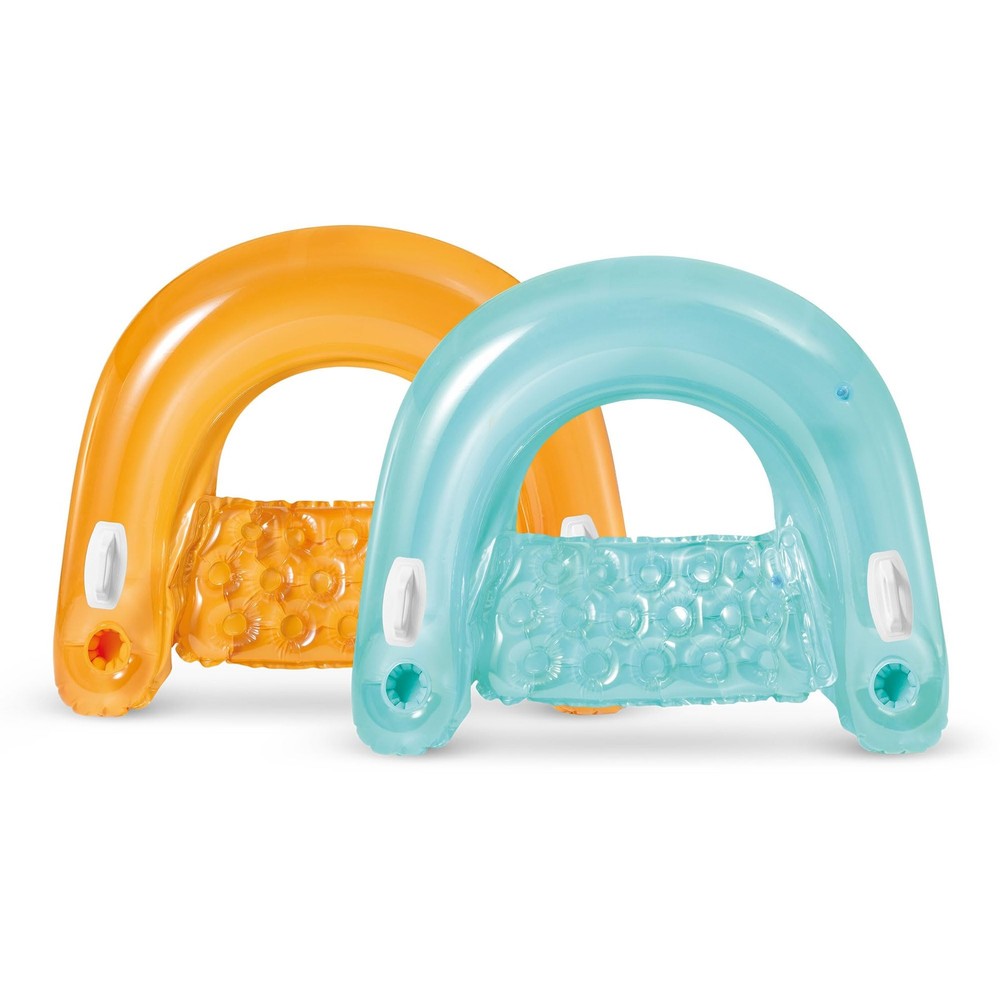 Intex Sit N Float Inflatable Lounge Pool Float with Cup Holders and Backrest