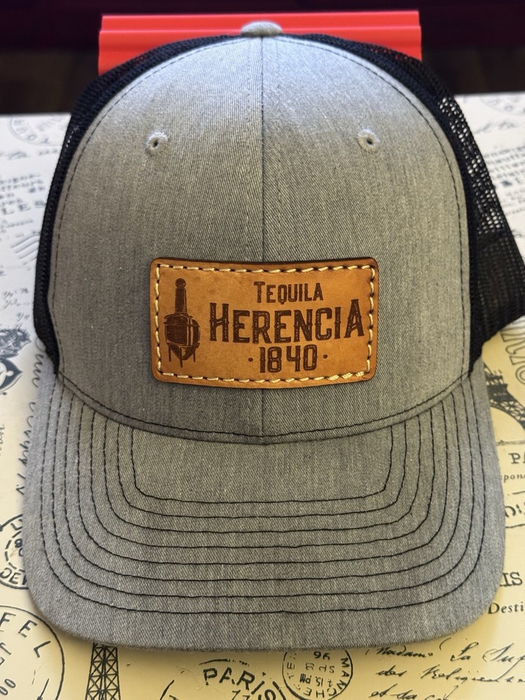 Herencia Tequila Gray Trucker Hat Mesh Back Logo Adjustable Cap