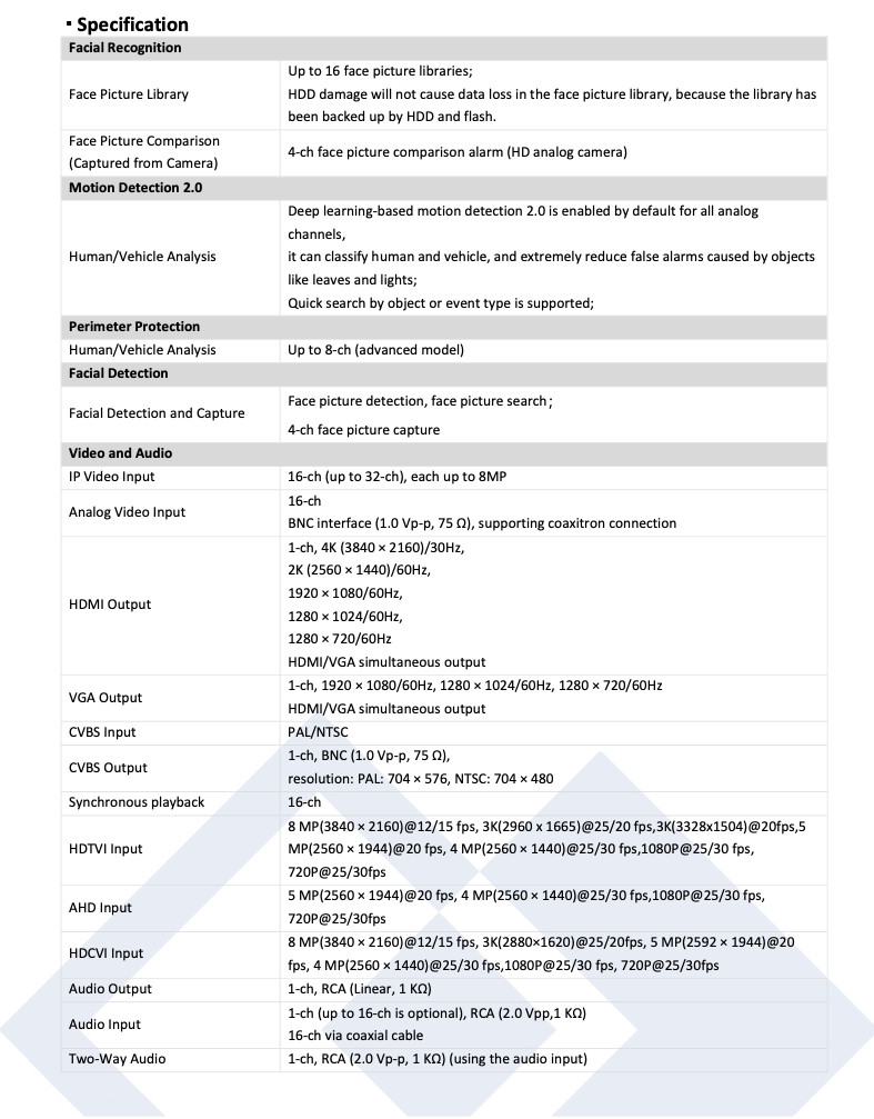 LTD8504D-ST 4CH 4K/8MP TVI/AHD/CVI/CVBS + 4CH IP Up to 4K/8MP Direct Search DVR