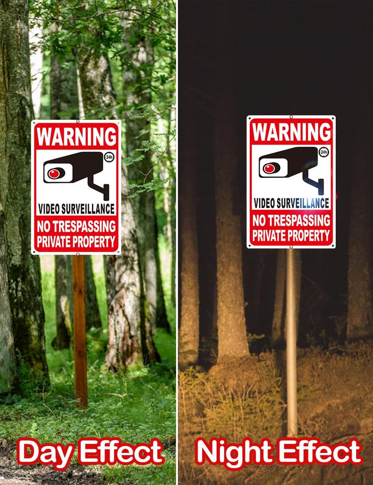 4-Pack No Trespassing Signs with Reflective Material for Enhanced Security