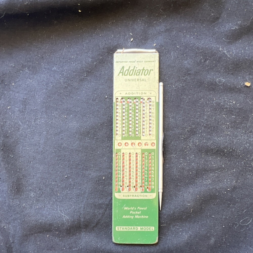 Addiator Universal Pocket Adding Machine Standard Model Green
