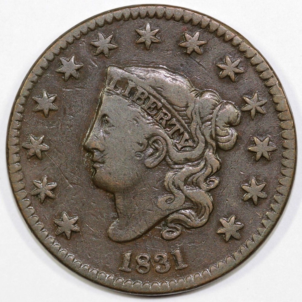 1831 1c Coronet or Matron Head Large Cent