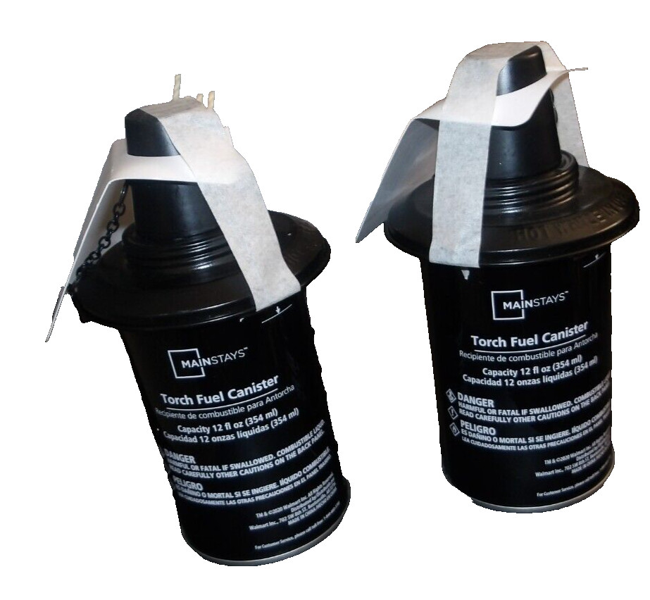Mainstays Two Empty Torch Fuel Canisters