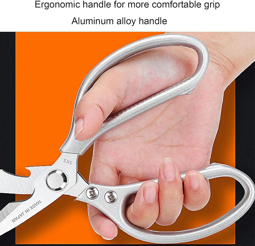 LONJYI Multi Function Kitchen Scissors, Heavy Duty Stainless Steel Shears with U