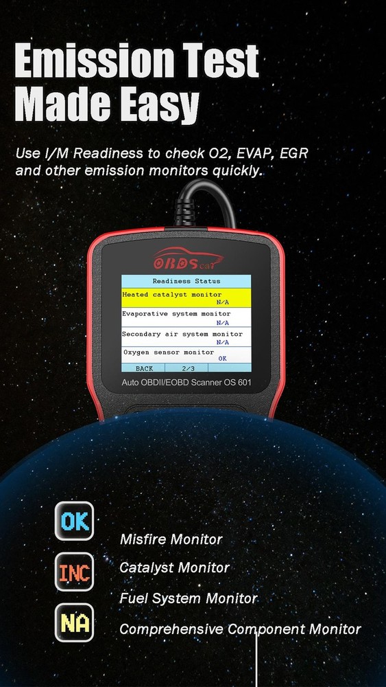 OS601 OBD2 Scanner Diagnostic Tool Code Reader Engine Fault Scan Tool for OBD...