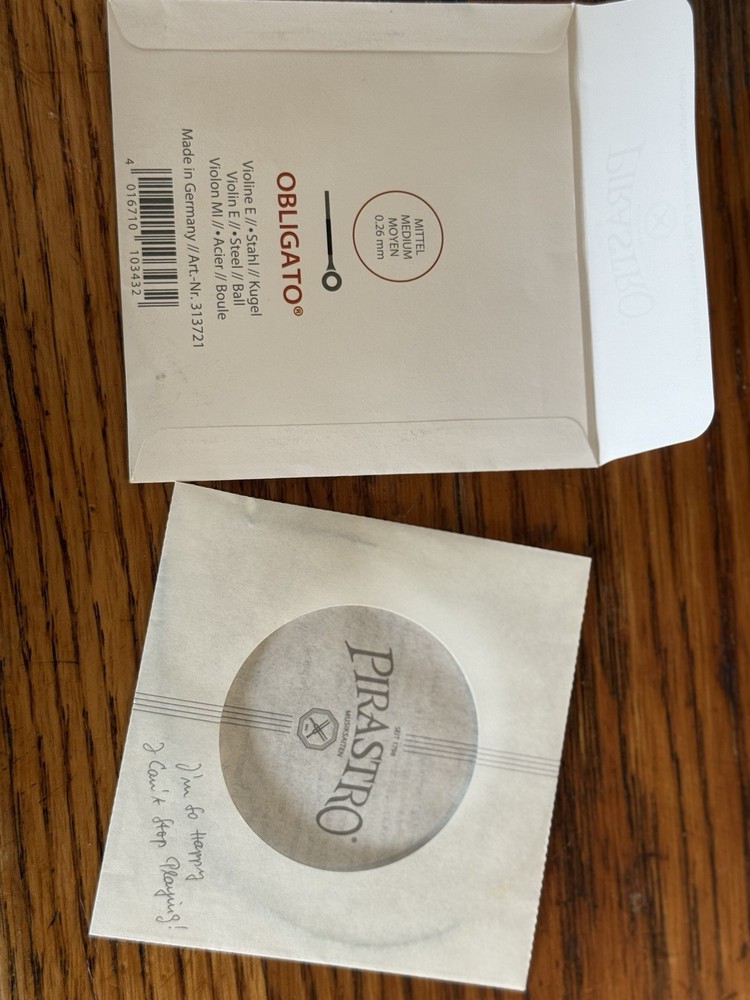 Pirastro Obligato Series Violin E String 4/4 Medium - Ball End